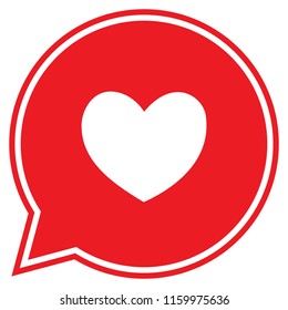 Heart in a red speech bubble, love icon, valentines day icon, vector