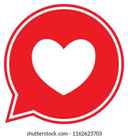 Heart in a red speech bubble, love icon, valentines day icon, vector