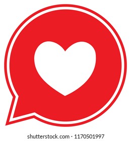 Heart in a red speech bubble, love icon, valentines day icon, vector