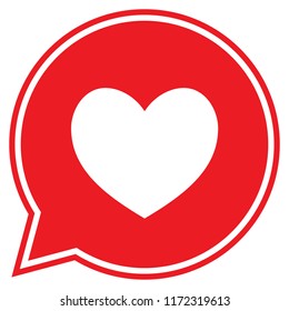Heart in a red speech bubble, love icon, valentines day icon, vector