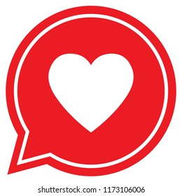 Heart in a red speech bubble, love icon, valentines day icon, vector