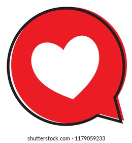 Heart in a red speech bubble, love icon, valentines day icon, vector