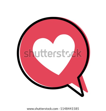 Heart in a red speech bubble, love icon, valentines day icon, vector