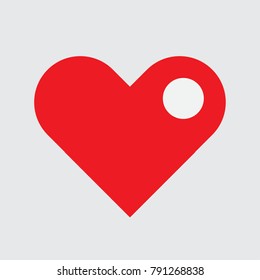 Heart red vector icon . Valentine symbol.