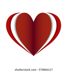 Heart red and white