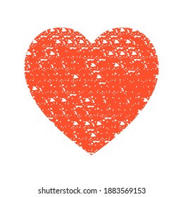 The heart is red with white texture, drops of spray isolated on white background. Saint Valentine day vector illustration of decorated heart. Stylized symbol of love. Heart with ornate for wedding