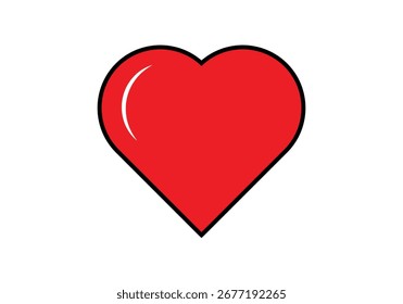 Heart with reflection on white background