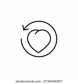 heart refresh arrow icon sign vector