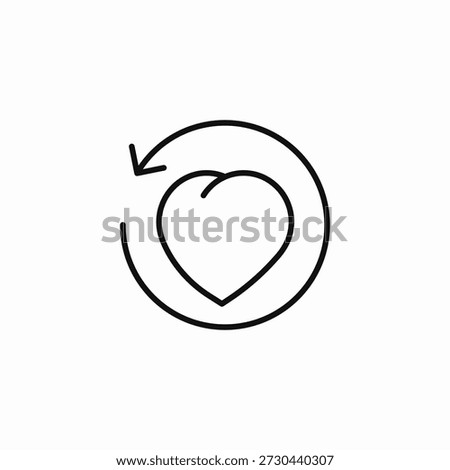 heart refresh arrow icon sign vector