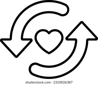 heart refresh arrow loading reload Outline