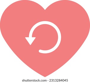 heart refresh arrow reload loading Flat