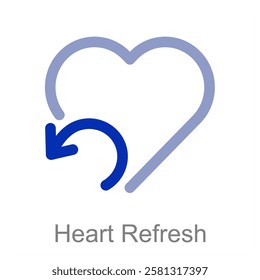 Heart Refresh and love icon concept