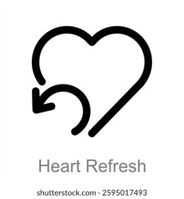 Heart Refresh and love icon concept