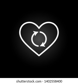 heart  refreshment neon icon. Elements of Heartbeat set. Simple icon for websites, web design, mobile app, info graphics