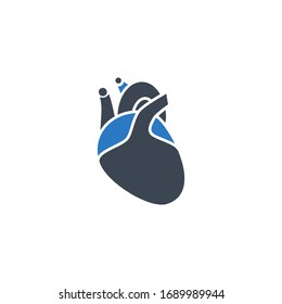 Heart related vector glyph icon. Isolated on white background. Vector illustration.