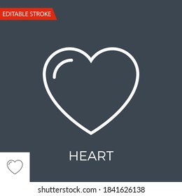 Heart Related Vector Line Icon. Drugs. Isolated on Black Background. Editable Stroke.