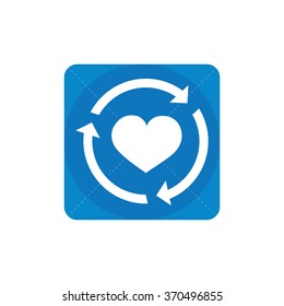 heart reload icon, on white background