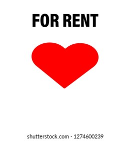 heart for rent slogan for t-shirt print and other uses