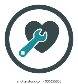 Heart Repair vector icon. Style is bicolor flat rounded symbol, soft blue colors, rounded angles, white background.