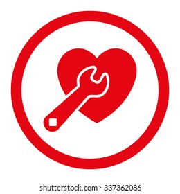 Heart Repair vector icon. Style is flat rounded symbol, red color, rounded angles, white background.