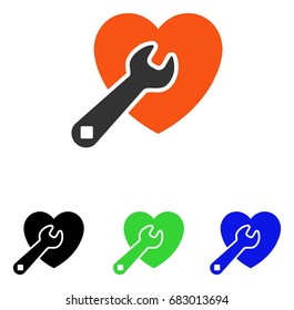 Heart Repair vector pictograph. Illustration style is a flat iconic colored symbol with different color versions.
