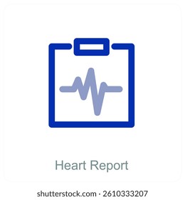 Heart Report and health icon concept