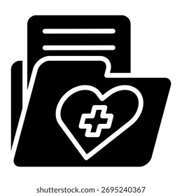 Elemento del icono del informe del corazón para el diseño