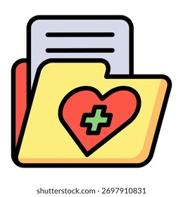Elemento del icono del informe del corazón para el diseño