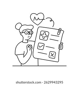 Ilustrações de contorno de vetor Heart Report. Arquivo EPS 10