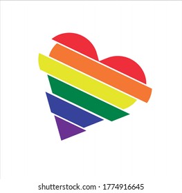 heart representing the colors of lgbt pride