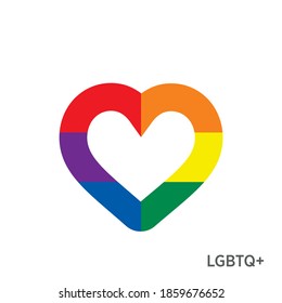 Heart representing lgbtq colors. Lgbtq color design, vector illustration. Gay, lesbian, bisexual, homosexual, transgender people concepts.