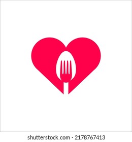 diseño del logotipo del restaurante del corazón signo vectorial