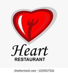 Heart restaurant logo vector illustration
