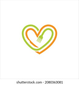 heart restaurant logo vector template
