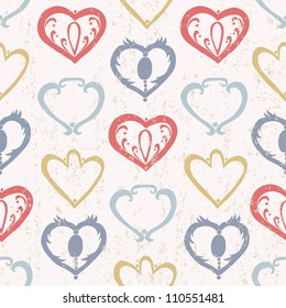 heart retro seamless background