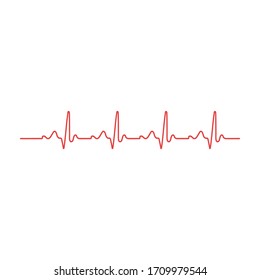 Heart rhythm. Cardiogram. Isolated on white background. stock vector icon illustration