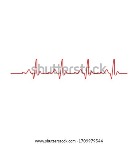 Heart rhythm. Cardiogram. Isolated on white background. stock vector icon illustration
