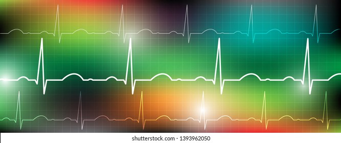 Heart rhythm ECG abstract background. Vector illustration.