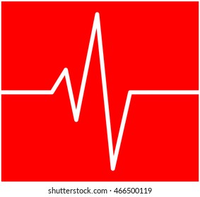 heart rhythm, ecg line vector symbol icon design. Beautiful illustration isolated on red background
