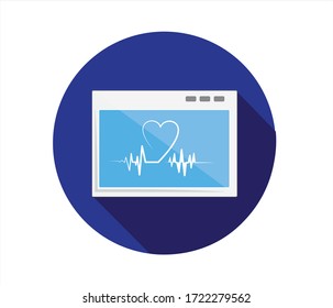 heart rhythm and electrocardiogram rhythm screen. medicine and heart health concept vector.