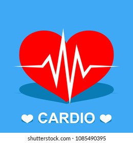 Heart rhythm flat vector icon. Cardiogram illustration.