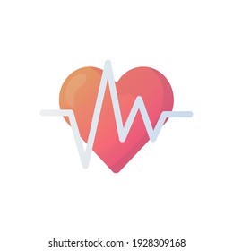 Heart rhythm icon. Colorful illustration of heart pulse isolated on white. 