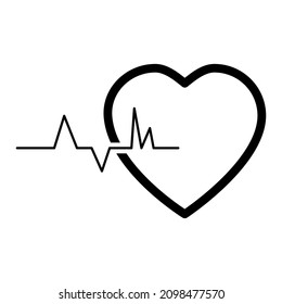 Heart rhythm icon. Electrocardiogram sign. Cardiology symbol. Medicine element. Vector illustration. Stock image. EPS 10.