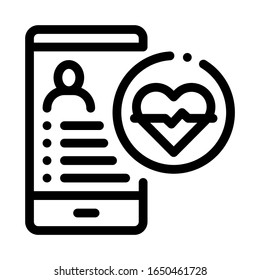 Heart Rhythm Icon Vector. Outline Heart Rhythm Sign. Isolated Contour Symbol Illustration