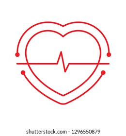 Heart Rhythm Heart Logo Stock Vector (Royalty Free) 1296550879