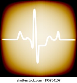 Heart rhythm on an old screen