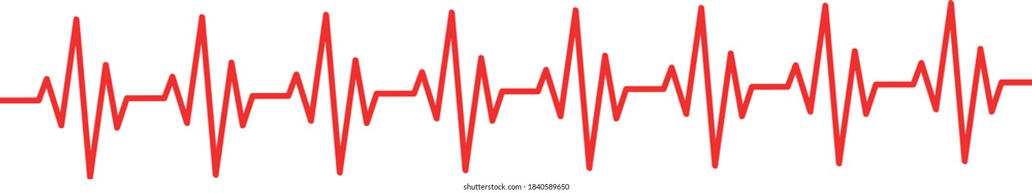 heart rhythm set, Electrocardiogram, ECG - EKG signal, Heart Beat pulse line concept design isolated on white background