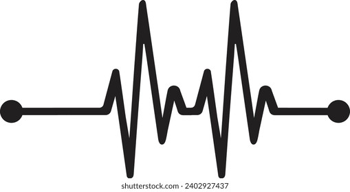 heart rhythm set, Electrocardiogram, ECG - EKG signal, Heart Beat pulse line concept design isolated 