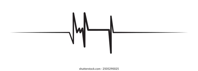 heart rhythm set, Electrocardiogram, ECG - EKG signal, Heart Beat pulse line concept design isolated on white background