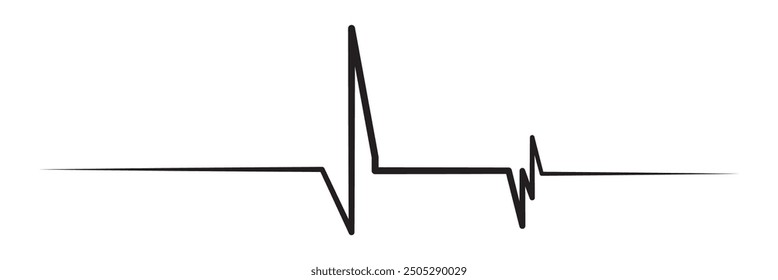 heart rhythm set, Electrocardiogram, ECG - EKG signal, Heart Beat pulse line concept design isolated on white background